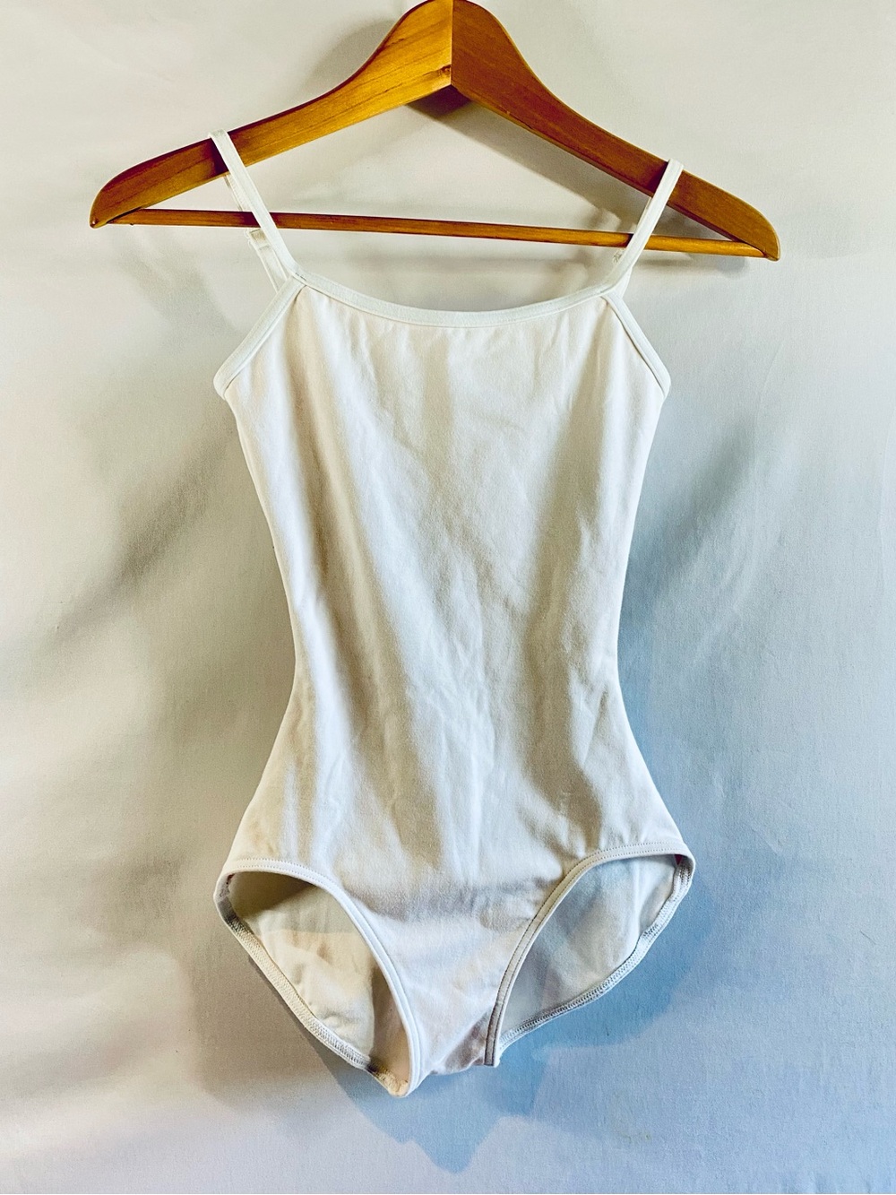 Capezio White Camisole Leotard wtih Adjustable Straps CC100, size S, NWT